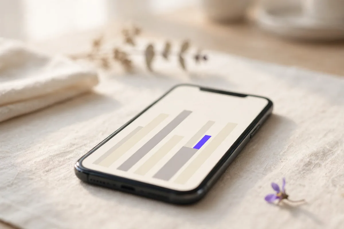 A phone with glowing bars on a desk