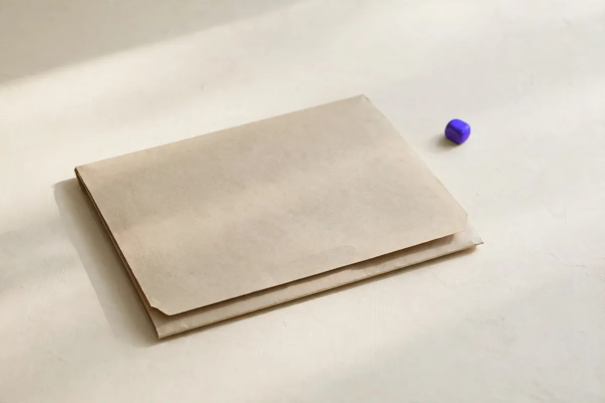 A single paper folder on a desk